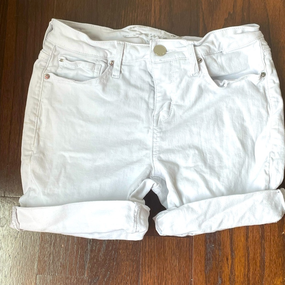 White jean shorts